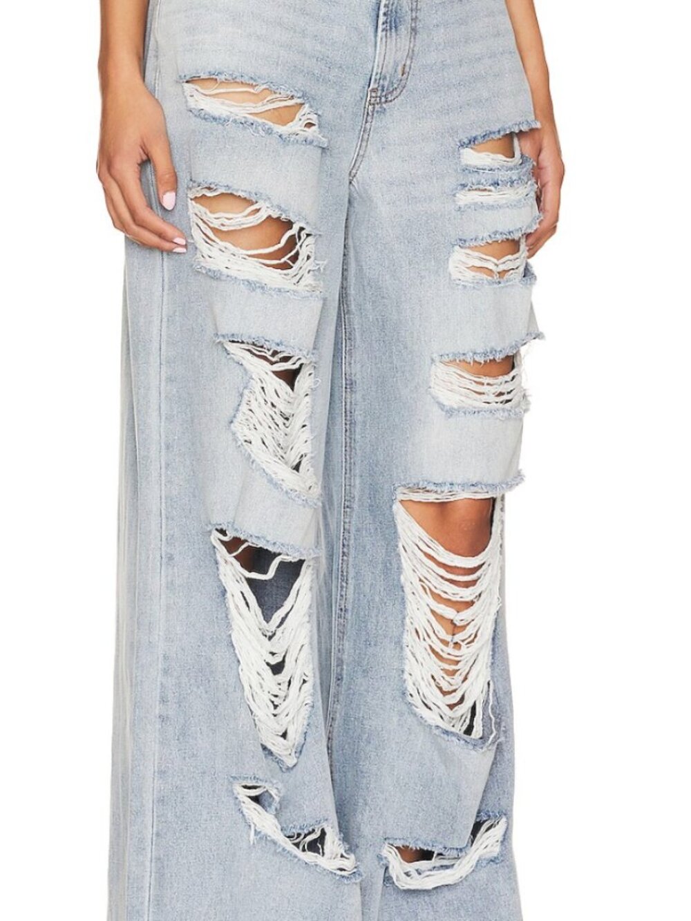 AFRM Wylder Jeans Blue Destroyer Wash Size 25